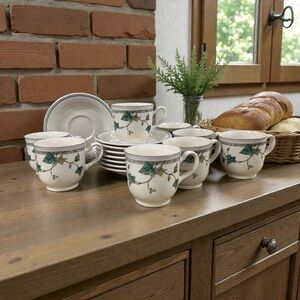 Keltcraft by Noritake Ivy Lane Cup & Saucer Set of 8 Ireland Vintage